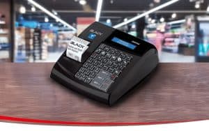 Bel registratore di cassa CUSTOM BIG PLUS offerto gratuitamente a chi sottoscrive un contratto di 3 anni di assistenza.